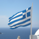 Griechenland – Flagge über dem Meer Griechenland – Flagge über dem Meer